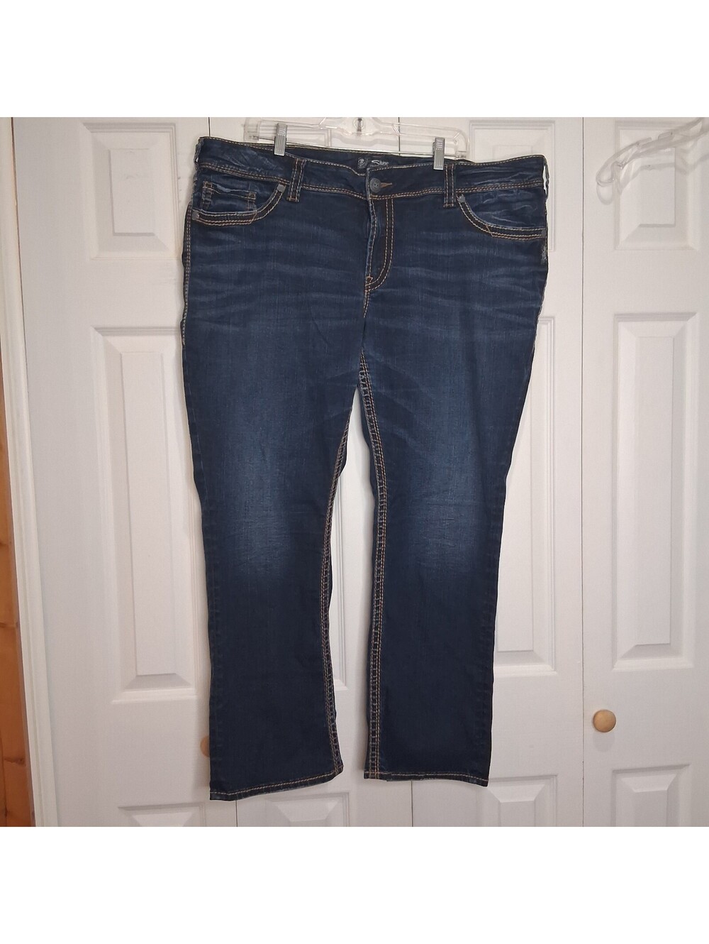 Womens Silver Jeans Fluid Denim Size 22 Plus Size Dark Straight Leg